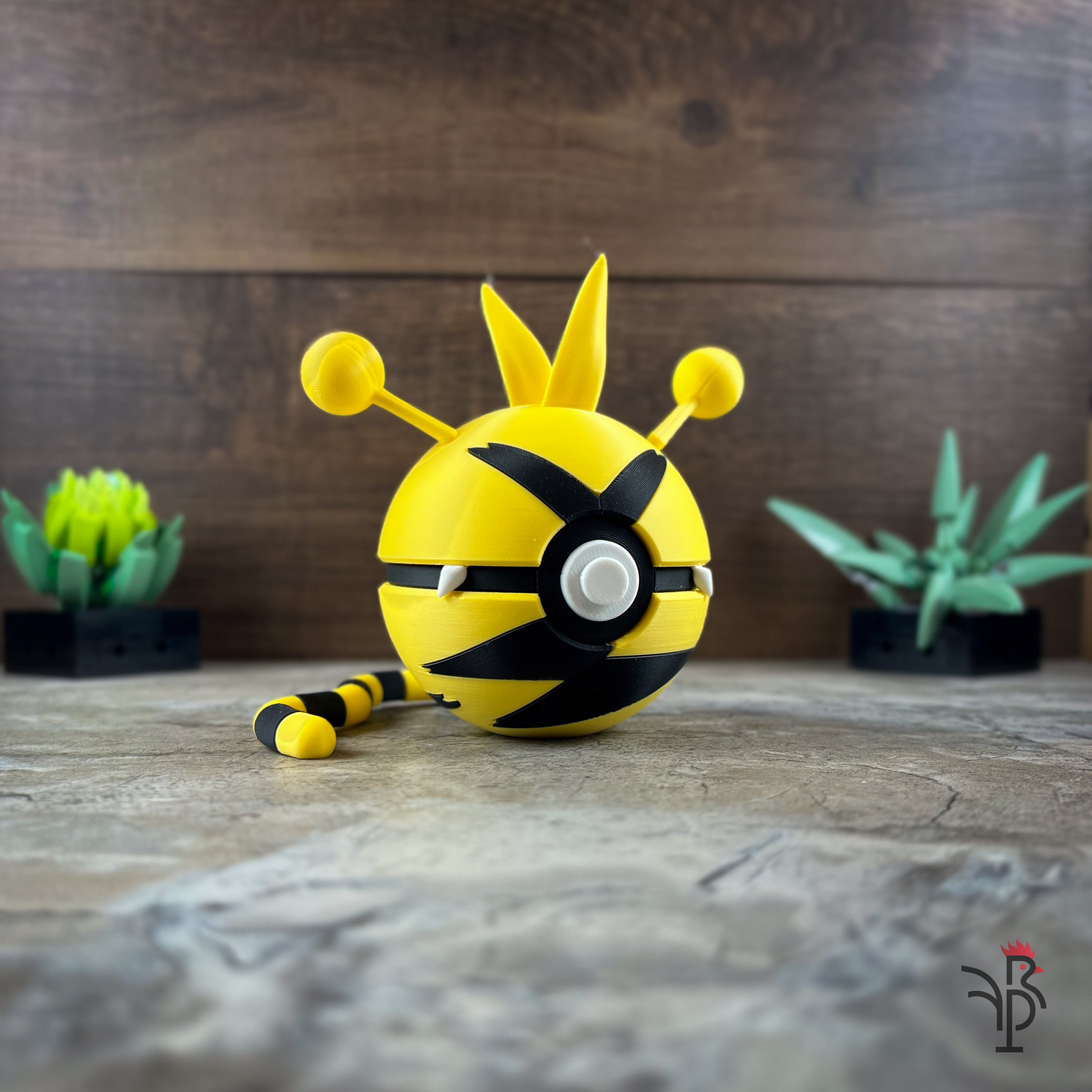 #0125 - Electabuzz Inspired Monster Ball – Rooster Print Farm