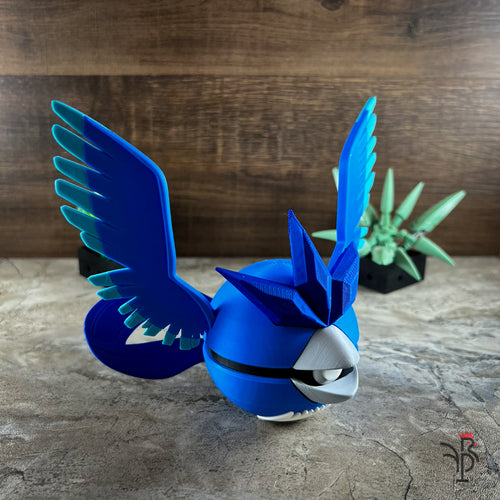Articuno-Inspired Monster Ball Figure